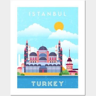 Istanbul, Turkey. Retro travel poster Posters and Art